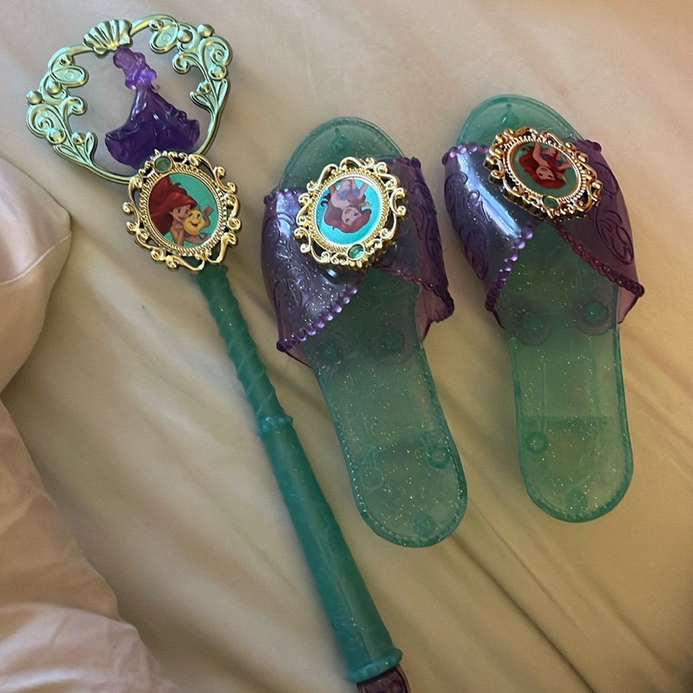 aerial shoes and wand